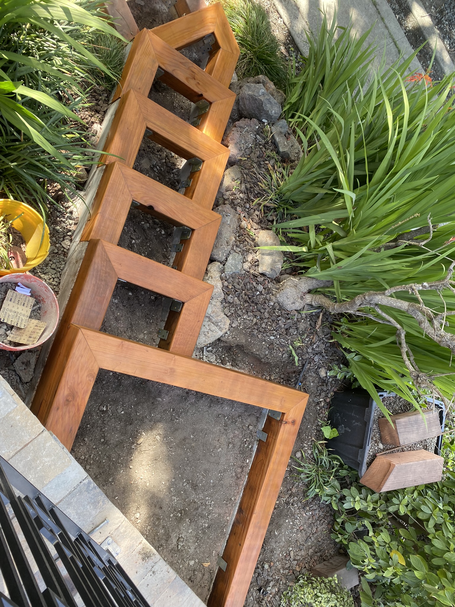 Redwood Stairway With Property Railing — photo 2