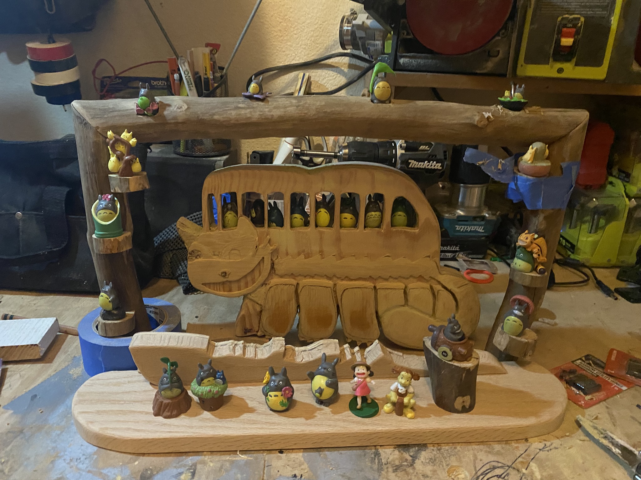 Hand-Painted Catbus Display Frame — Before