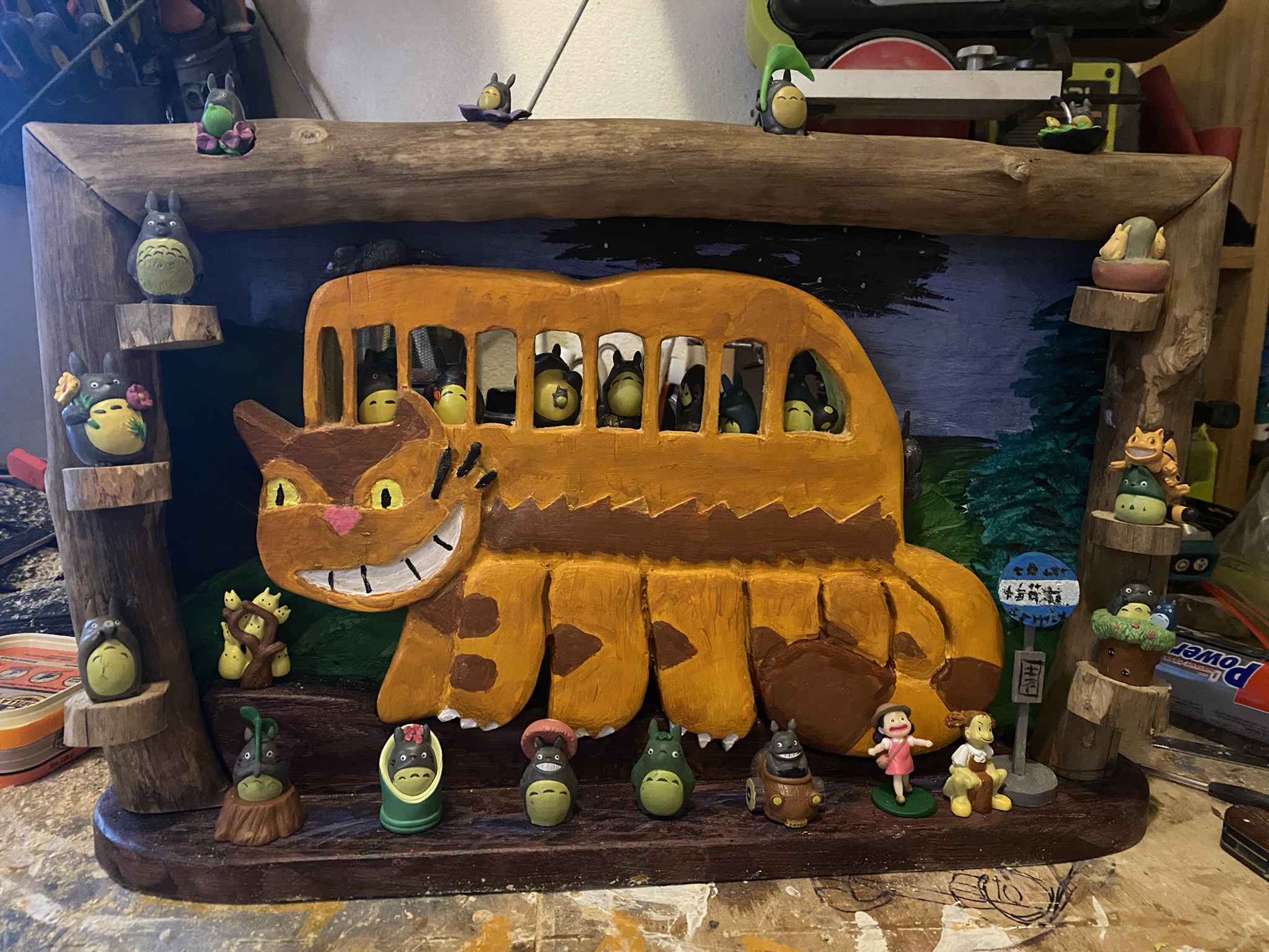 Hand-Painted Catbus Display Frame — photo 1