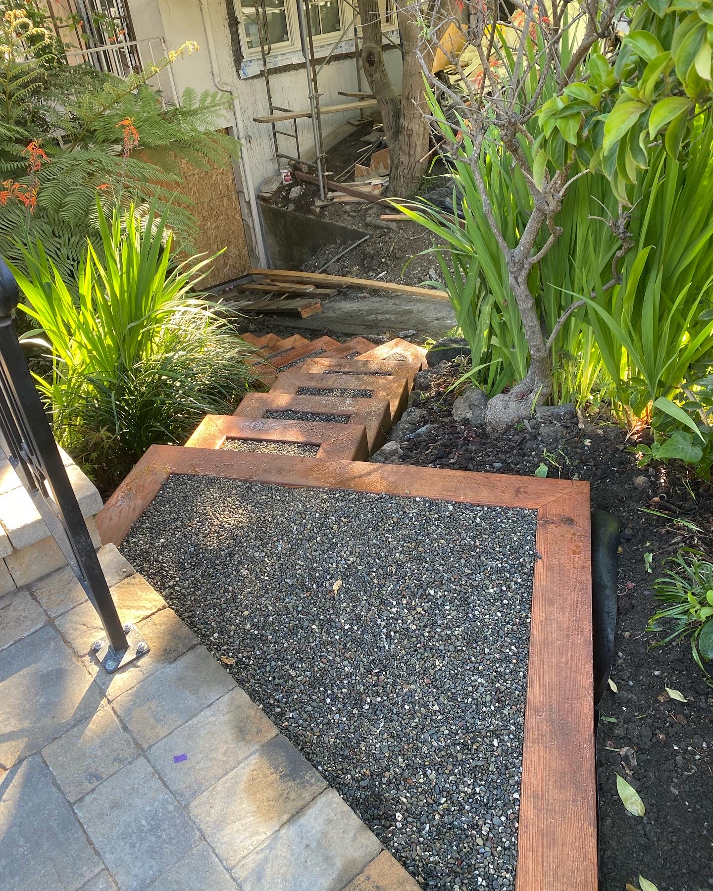 Redwood Stairway With Property Railing — photo 6