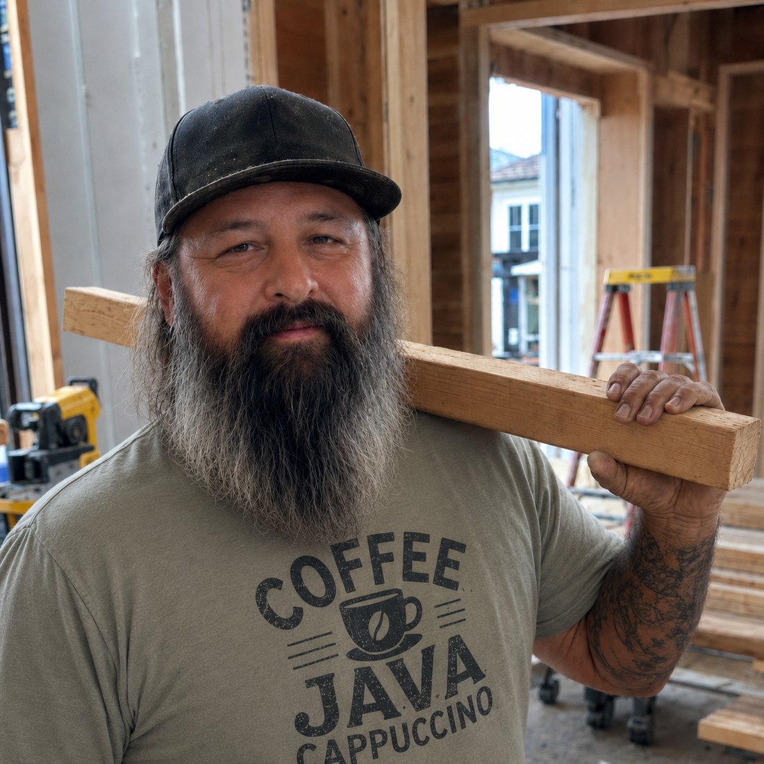 Dusty, owner of Custom Dusty Projects, on a jobsite